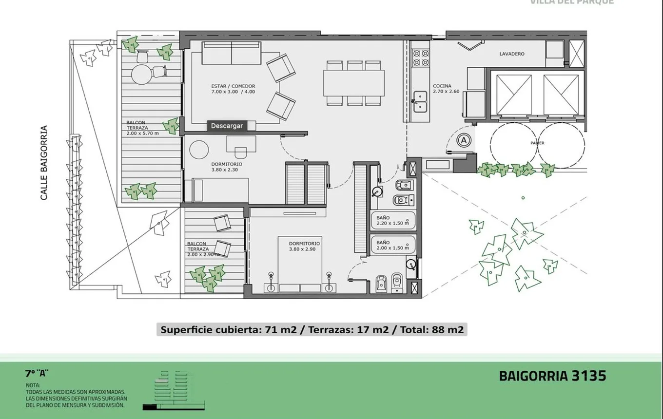 Planta del departamento